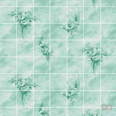 Листовая панель ХДФ Акватон влагостойкая Букет Цветов Изумруд 1220х2440х3,0 мм
