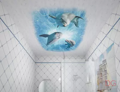 ПВХ Кронапласт Unique декоративный потолок Дельфины (0,25 м* 2,5 м* 8 мм)
