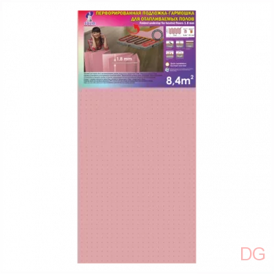Подложка для ламината Солид Розовая Гармошка для отапливаемых полов 1050x500x1.8мм (8,4 кв.м)