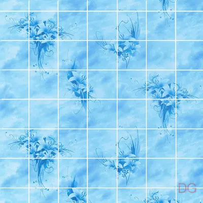 Листовая панель ХДФ Акватон влагостойкая Букет Цветов Голубой 1220х2440х3,0 мм