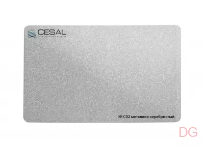 C02 Металлик серебристый Реечный потолок Cesal S-дизайн